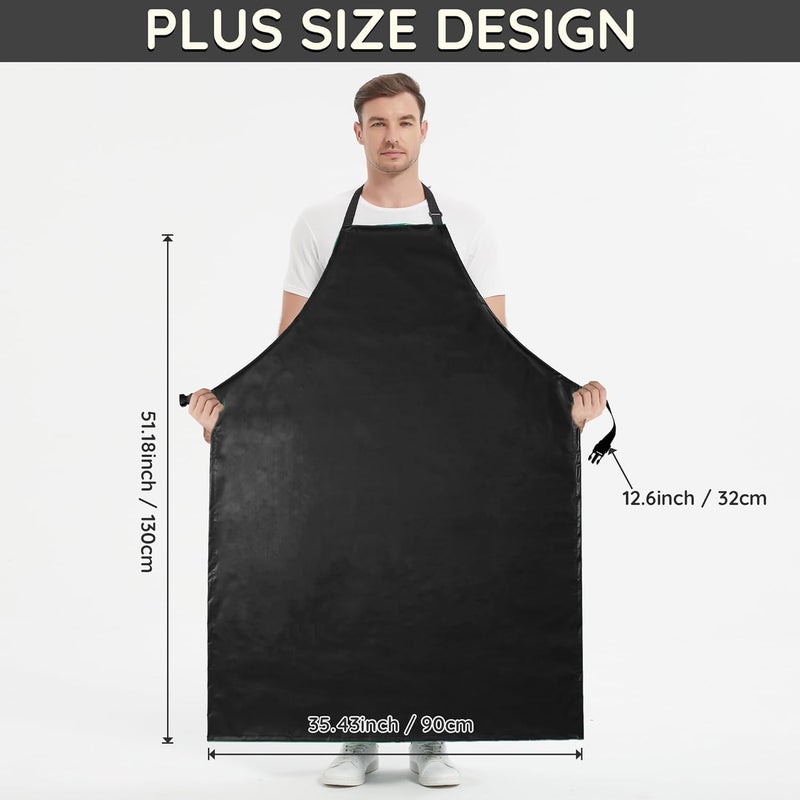 FunChaos Thicker Rubber Apron, Extra Long Adjustable Apron, Heavy Duty Oil&Chemical Resistant Waterproof Work Aprons - Image 5